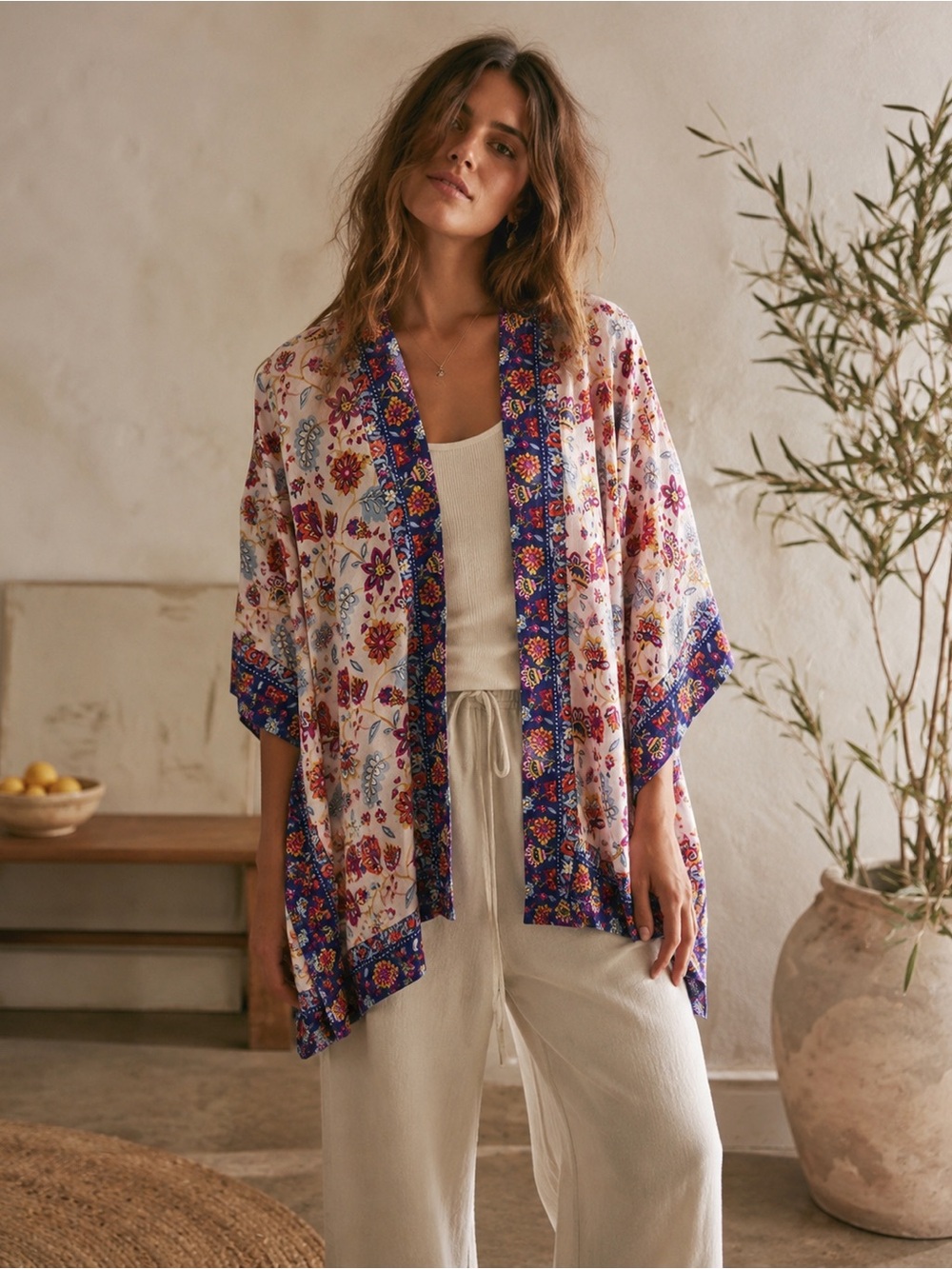 Vintage America Floral‎ Kimono